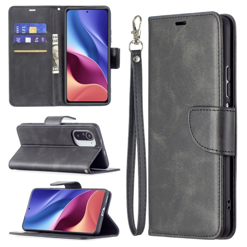 

For Xiaomi Mi 11i / Poco F3 / Redmi K40 Retro Lambskin Texture Pure Color Horizontal Flip PU Leather Case with Holder & Card Slots & Wallet & Lanyard(Black)