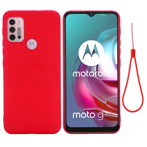 

For Motorola Moto G30 / G10 Solid Color Liquid Silicone Dropproof Full Coverage Protective Case(Red)