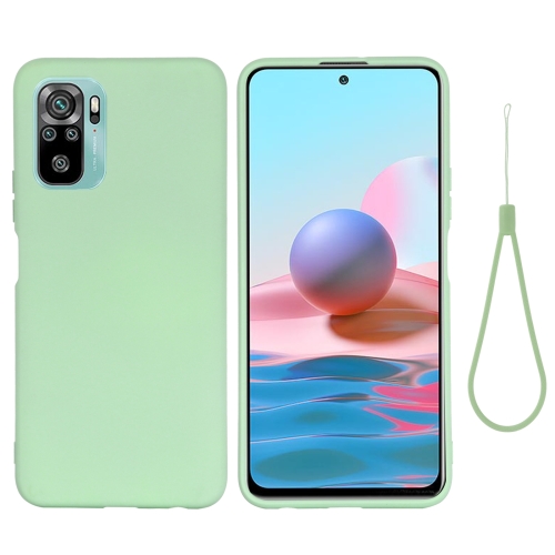 

For Xiaomi Redmi Note 10S Solid Color Liquid Silicone Dropproof Full Coverage Protective Case(Green)