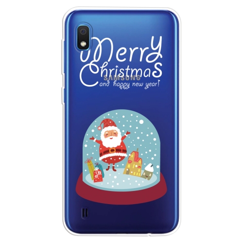 

For Galaxy A10 Trendy Cute Christmas Patterned Clear TPU Protective Case(Crystal Ball)