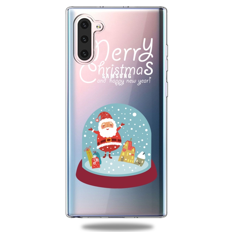 

For Galaxy Note10 Trendy Cute Christmas Patterned Clear TPU Protective Case(Crystal Ball)
