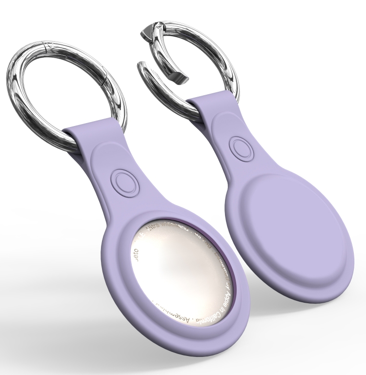 

Anti-scratch Frosted TPU Shockproof Protective Cover Soft Case with Keychain Ring Loop For AirTag(Purple)