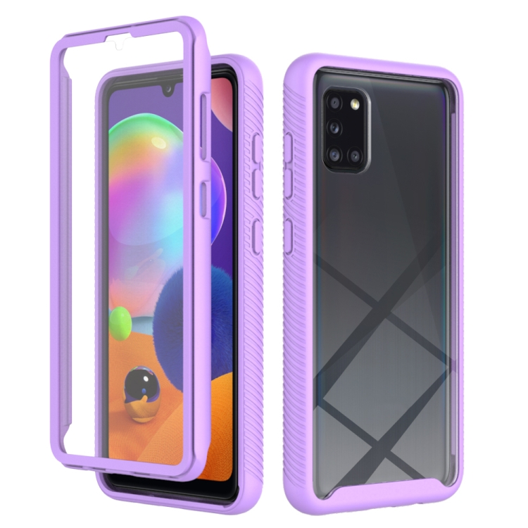 

For Samsung Galaxy A31 Starry Sky Solid Color Series Shockproof PC + TPU Case with PET Film(Light Purple)