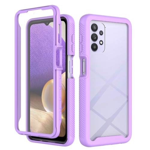 

For Samsung Galaxy A32 5G Starry Sky Solid Color Series Shockproof PC + TPU Case with PET Film(Light Purple)