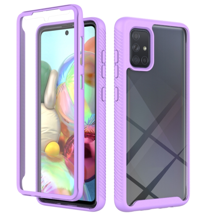 

For Samsung Galaxy A71 Starry Sky Solid Color Series Shockproof PC + TPU Case with PET Film(Light Purple)