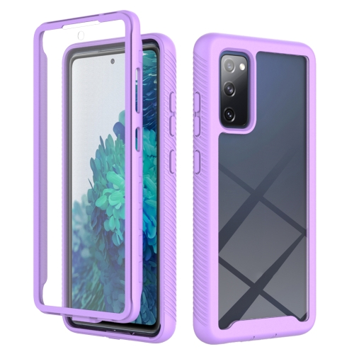 

For Samsung Galaxy S20 FE Starry Sky Solid Color Series Shockproof PC + TPU Case with PET Film(Light Purple)