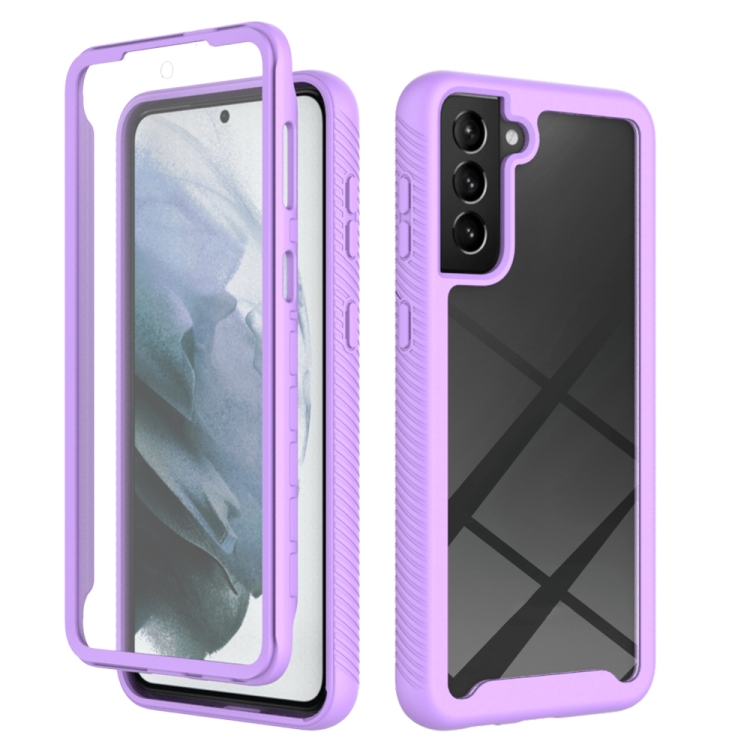 

For Samsung Galaxy S21+ 5G Starry Sky Solid Color Series Shockproof PC + TPU Case with PET Film(Light Purple)