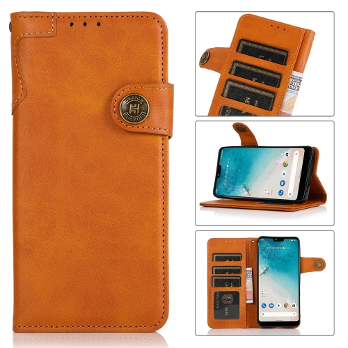 

For Samsung Galaxy A02s (US Version) KHAZNEH Dual-Splicing Cowhide Texture Horizontal Flip Leather Case with Holder & Card Slots & Wallet & Lanyard(Brown)