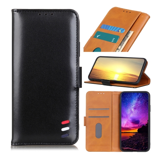 

For Asus ROG Phone 5 / 5 Pro / 5 Ultimate 3-Color Pearl Texture Magnetic Buckle Horizontal Flip PU Leather Case with Card Slots & Wallet & Holder(Black)