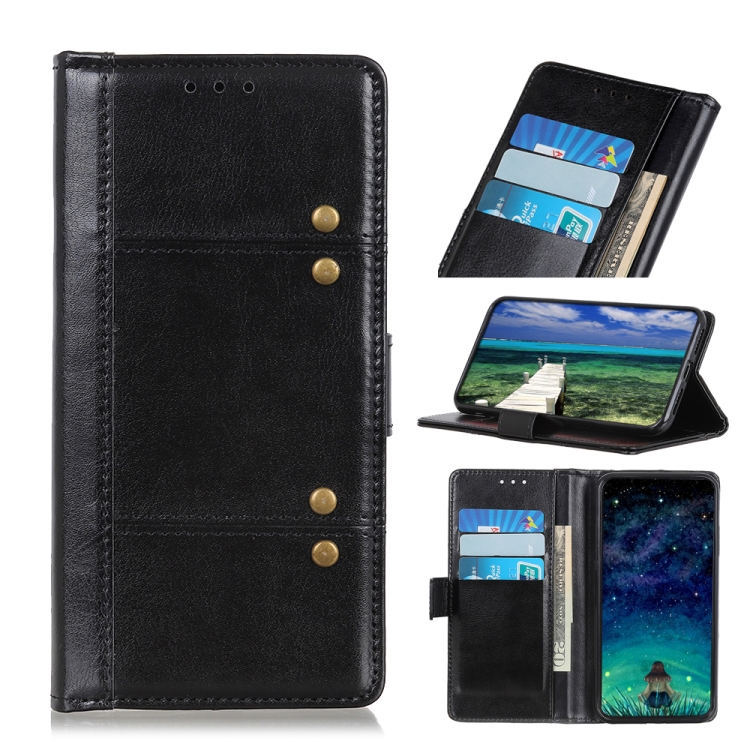 

For OPPO Realme C21 Peas Crazy Horse Texture Horizontal Flip Leather Case with Holder & Card Slots & Wallet(Black)
