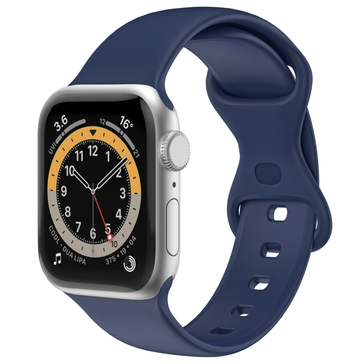 

Double Wear TPU Silica Gel Replacement Watchbands For Series 6 & SE & 5 & 4 40mm / 3 & 2 & 1 38mm(Midnight Blue)