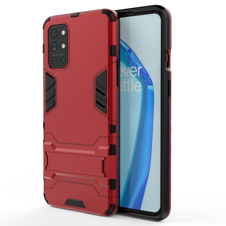 

For OnePlus 9R Shockproof PC + TPU Protective Case with Hidden Holder(Red)