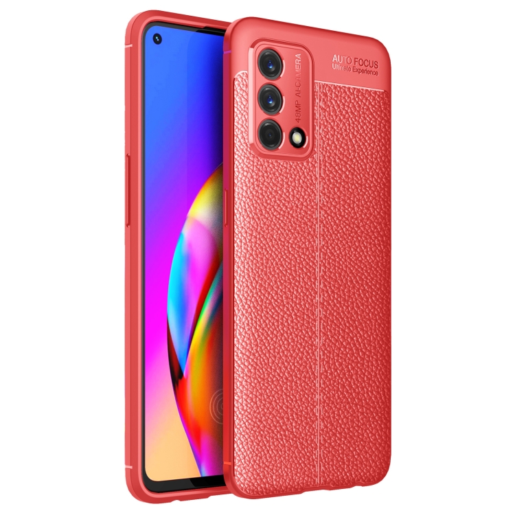 

For OPPO F19 Litchi Texture TPU Shockproof Case(Red)