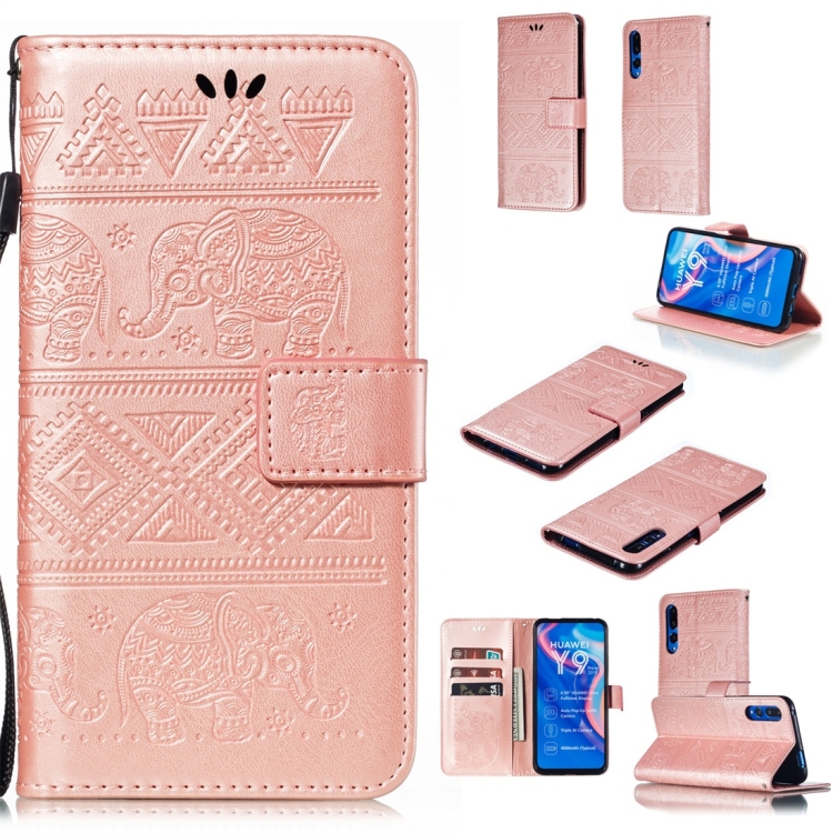 

For Huawei Honor 9X Pro Elephant Embossing Horizontal Flip Leather Case with Holder & Card Slots & Wallet & Lanyard(Rose Gold)