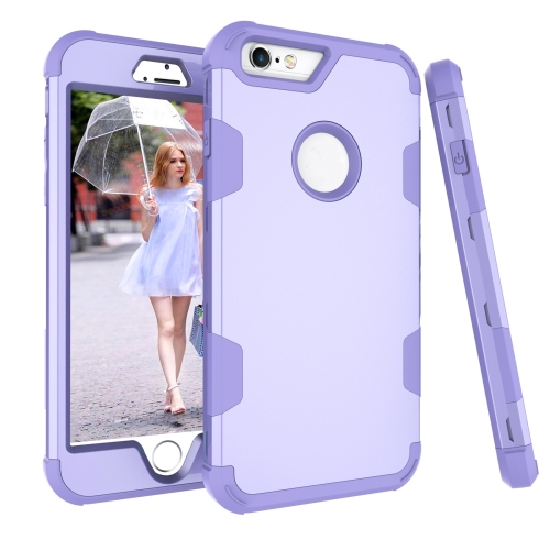 

Contrast Color Silicone + PC Shockproof Case For iPhone 6 Plus(Purple)