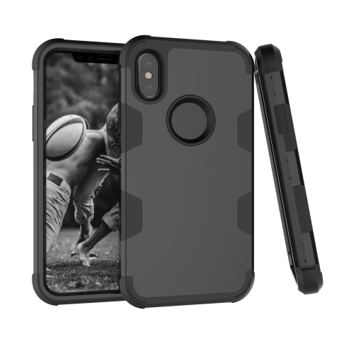 

Contrast Color Silicone + PC Shockproof Case For iPhone XS / X(Black)