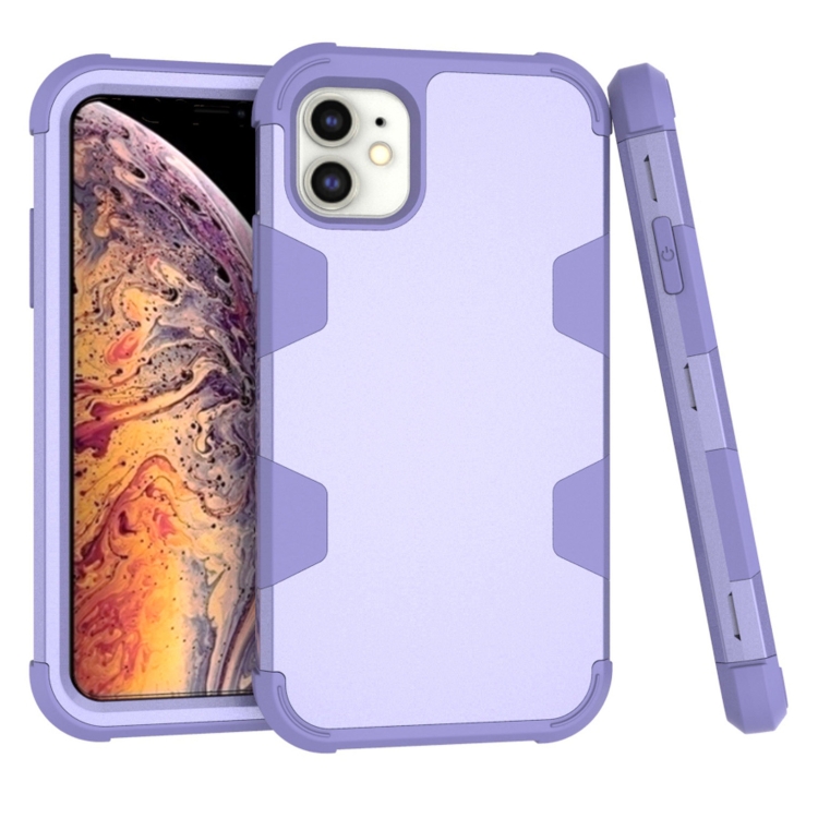 

Contrast Color Silicone + PC Shockproof Case For iPhone 11(Purple)