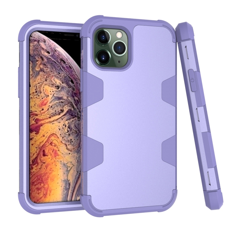 

Contrast Color Silicone + PC Shockproof Case For iPhone 11 Pro(Purple)