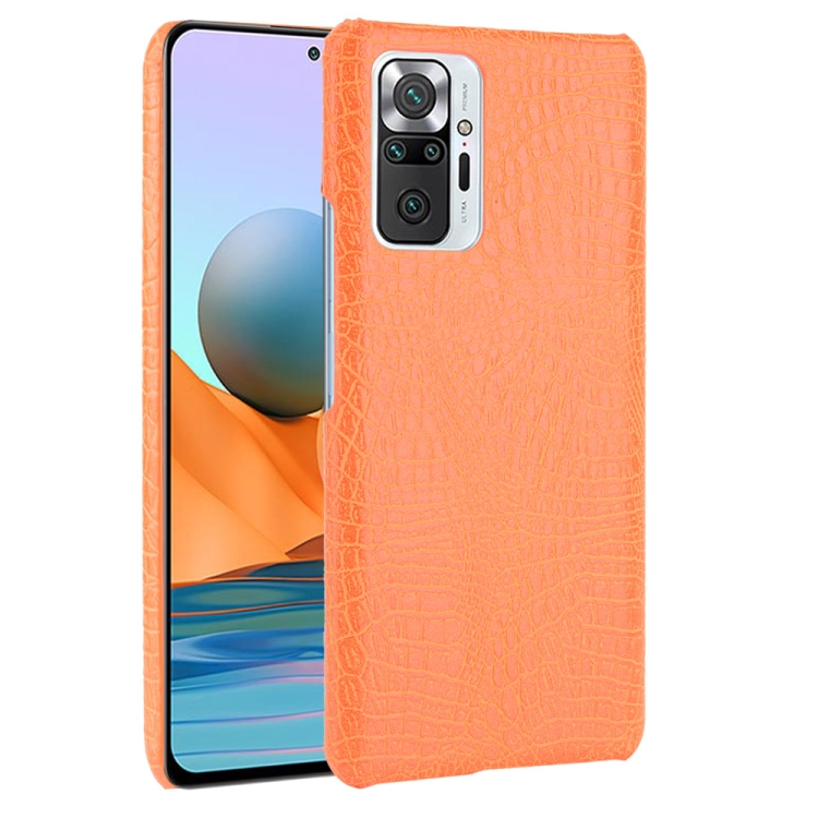 

For Xiaomi Redmi Note 10 Pro (India version) / Note 10 Pro Max Shockproof Crocodile Texture PC + PU Case(Orange)