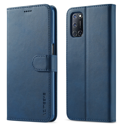 

For OPPO A55 5G / A54 4G LC.IMEEKE Calf Texture Horizontal Flip Leather Case, with Holder & Card Slots & Wallet(Blue)