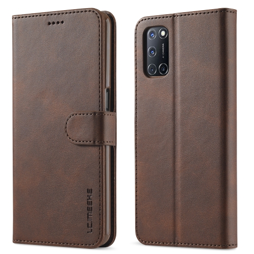 

For OPPO A55 5G / A54 4G LC.IMEEKE Calf Texture Horizontal Flip Leather Case, with Holder & Card Slots & Wallet(Brown)