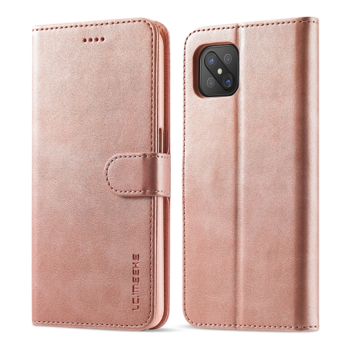 

For OPPO A72 / A73 / A53 5G LC.IMEEKE Calf Texture Horizontal Flip Leather Case, with Holder & Card Slots & Wallet(Rose Gold)