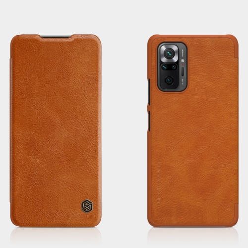 

For Xiaomi Redmi Note 10 Pro / 10 Pro Max NILLKIN QIN Series Crazy Horse Texture Horizontal Flip Leather Case with Card Slot(Brown)