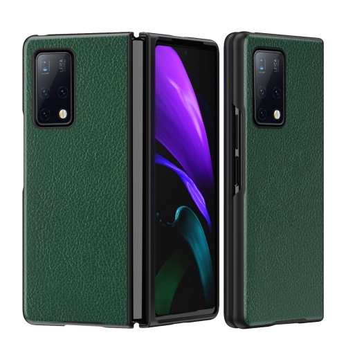 

For Huawei Mate X2 Leather Texture + PC Full Coverge Folding Case(Green Litchi Texture)