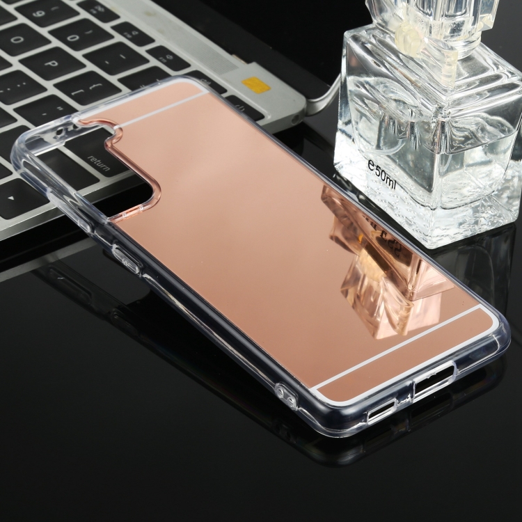 

For Samsung Galaxy S21 5G TPU + Acrylic Luxury Plating Mirror Phone Case Cover(Rose Gold)