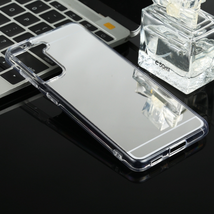 

For Samsung Galaxy S21+ 5G TPU + Acrylic Luxury Plating Mirror Phone Case Cover(Silver)