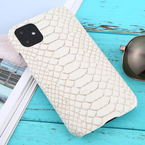 

For iPhone 11 Snakeskin Texture Paste Skin PC Protective Case(White)