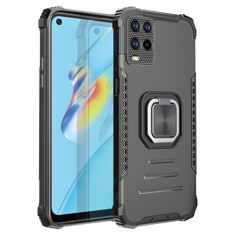 

For OPPO A54 4G Fierce Warrior Series Armor All-inclusive Shockproof Aluminum Alloy + TPU Protective Case with Ring Holder(Black)