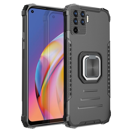 

For OPPO A94 4G Fierce Warrior Series Armor All-inclusive Shockproof Aluminum Alloy + TPU Protective Case with Ring Holder(Black)