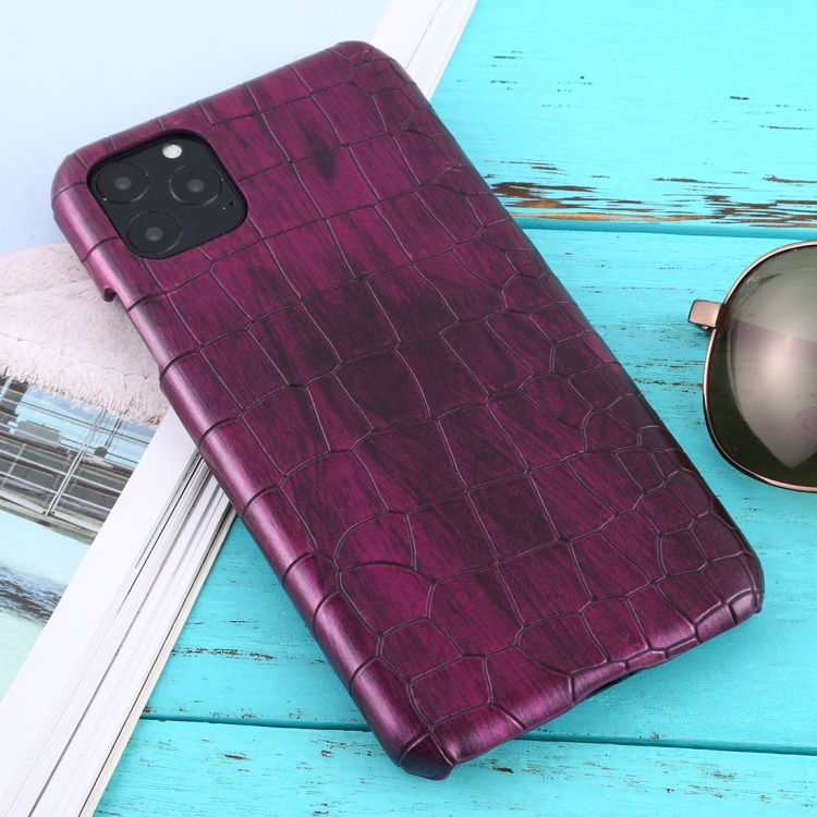 

For iPhone 11 Pro Max Shockproof Crocodile Texture Protective Case(Purple)