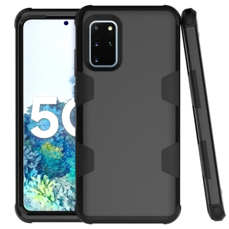 

For Samsung Galaxy S20 5G Contrast Color Silicone + PC Shockproof Case(Black)