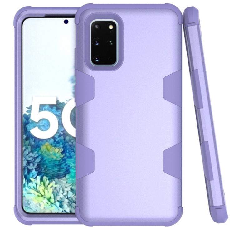 

For Samsung Galaxy S20+ 5G Contrast Color Silicone + PC Shockproof Case(Purple)