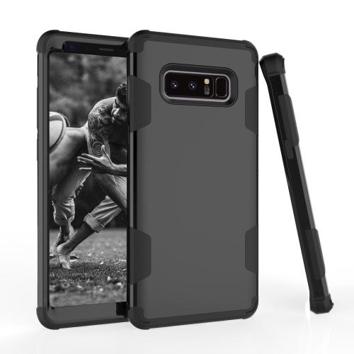 

For Samsung Galaxy Note 8 Contrast Color Silicone + PC Shockproof Case(Black)