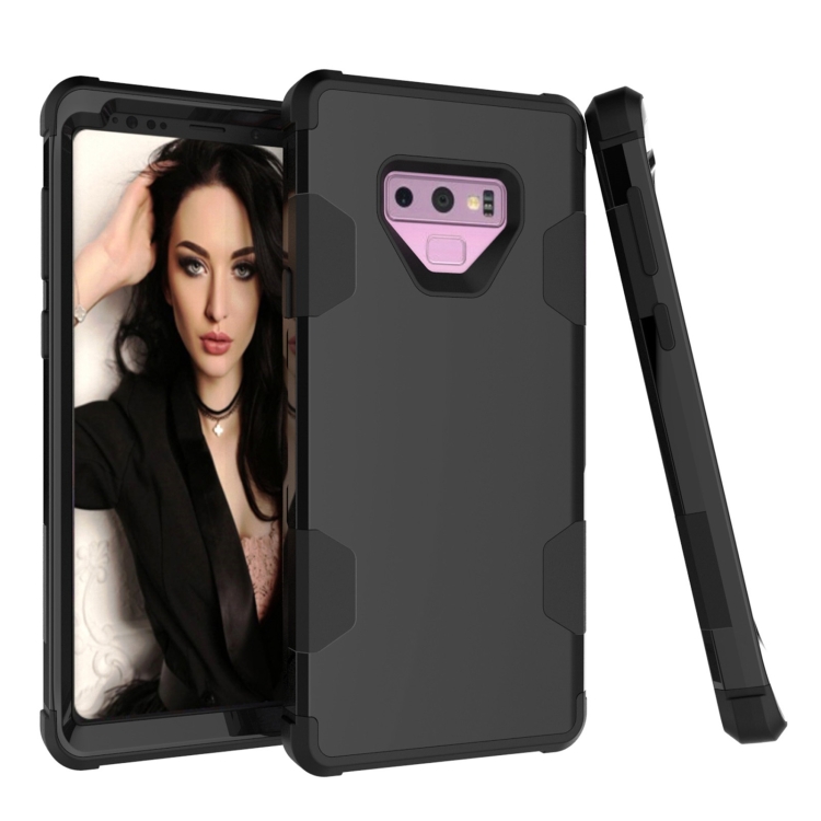 

For Samsung Galaxy Note9 Contrast Color Silicone + PC Shockproof Case(Black)