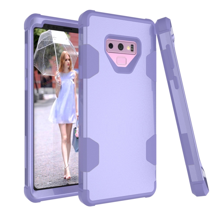 

For Samsung Galaxy Note9 Contrast Color Silicone + PC Shockproof Case(Purple)