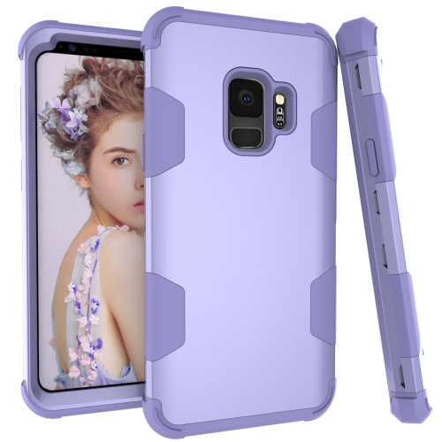 

For Samsung Galaxy S9 Contrast Color Silicone + PC Shockproof Case(Purple)