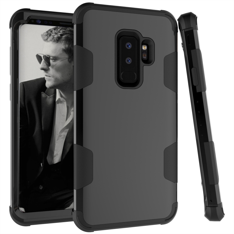 

For Samsung Galaxy S9 PLus Contrast Color Silicone + PC Shockproof Case(Black)