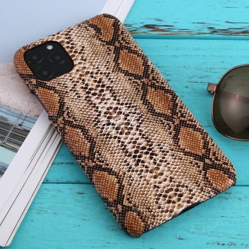 

For iPhone 11 Pro Max Snakeskin Pattern Paste Skin Protective Case(Brown)