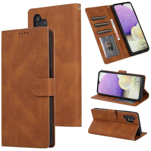 

For Samsung Galaxy A32 Fantasy Classic Skin-feel Calfskin Texture Magnetic Buckle Horizontal Flip PU Leather Case with Holder & Card Slot & Wallet(Brown)