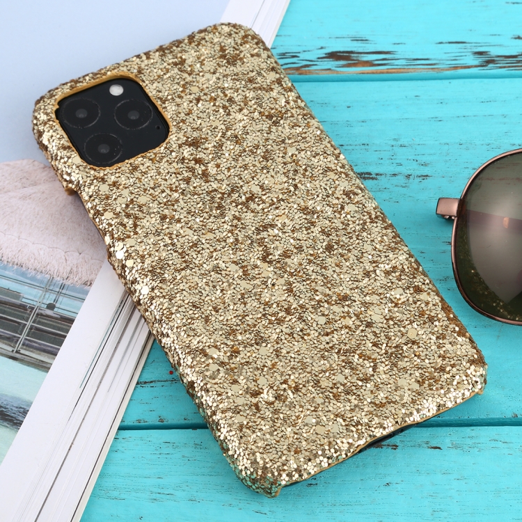 

For iPhone 11 Pro Shockproof Glitter Powder PC Protective Case(Gold)