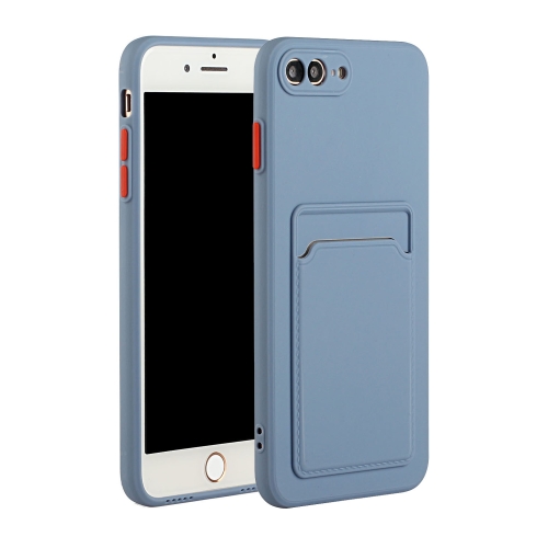 

Card Slot Design Shockproof TPU Protective Case For iPhone 8 Plus & 7 Plus(Gray)
