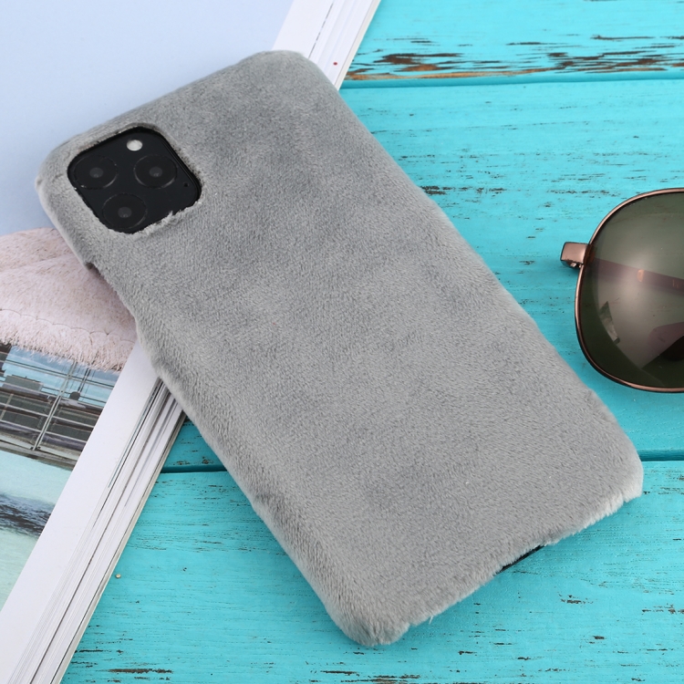 

For iPhone 11 Pro Max Shockproof Plush Back Protective Case(Grey)