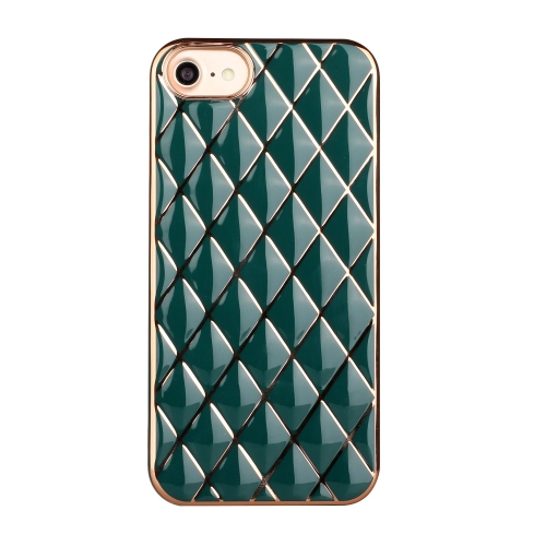 

Electroplated Rhombic Pattern Sheepskin TPU Protective Case For iPhone 6(Dark Green)