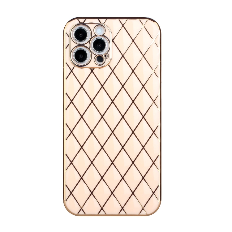

Electroplated Rhombic Pattern Sheepskin TPU Protective Case For iPhone 12 Pro(Pink)