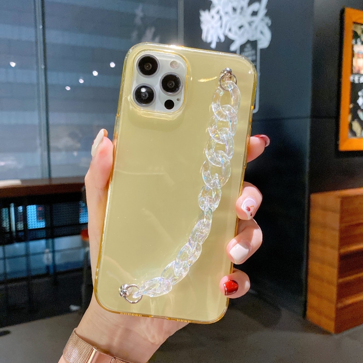 

Dream Color Bracelet Transparent Protective Case For iPhone 12 Mini(Yellow)