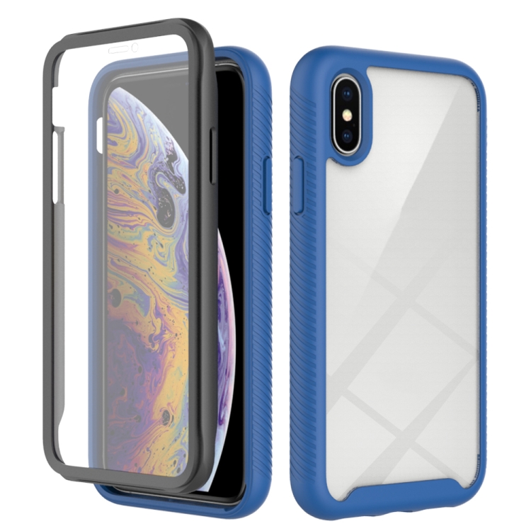 

Starry Sky Solid Color Series Shockproof PC + TPU Case with PET Film For iPhone XS / X(Royal Blue)